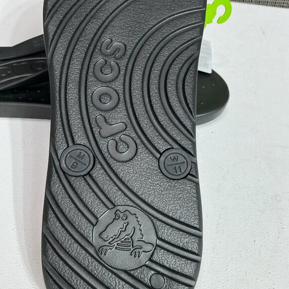 Crocs Flip Shoes Mens Size 9 Women’s 11 Thong Sandals Comfort Black - Picture 7 of 8